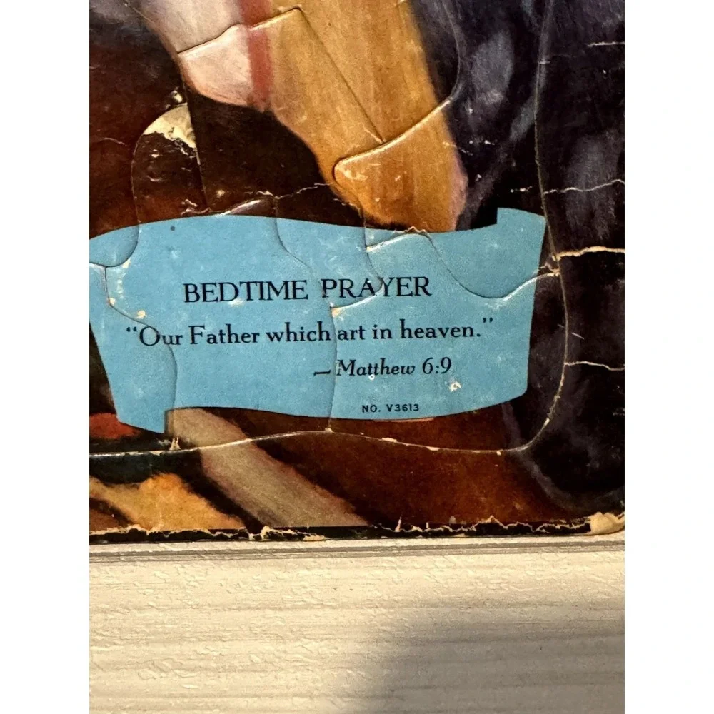 Vintage Bedtime Prayer & Charlotte Becker Baby Puppy Cardboard Tray Puzzles Set